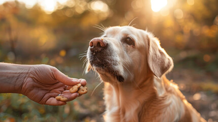 Sticker - Dog enjoying a treat after a successful training session