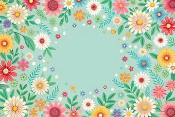 Wall Mural - Summer flowers ditsy pattern abstract background poster, summer, flowers, ditsy, pattern, abstract, graphic, poster