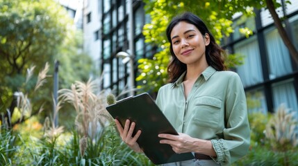 Canvas Print - The woman with clipboard