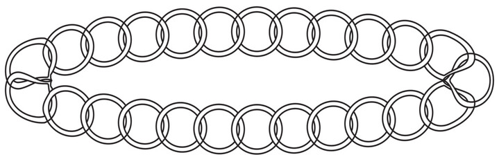 Wall Mural - Vector illustration of chain pattern set of braided ropes in black and white color