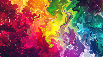 Wall Mural - vibrant abstract digital art background with a rainbow color palette