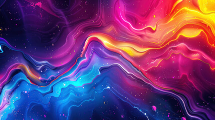 Wall Mural - vibrant ai-generated surrealist background with a fluorescent color palette in high resolution