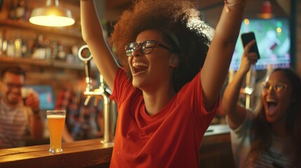 Poster - person in the bar