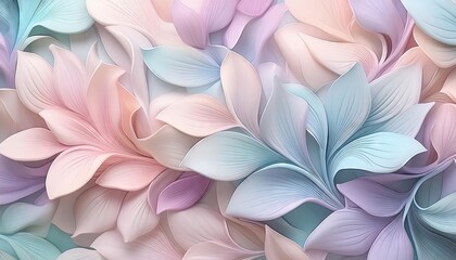 Wall Mural - Pastel Colored Paper Flower Art Design