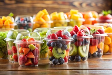 Wall Mural - Fresh fruit product and package line, fresh, fruit, product, package, healthy, organic, natural, delicious, nutrition