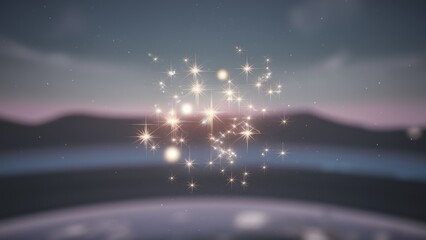 Wall Mural - A close up of a starry sky with some sparkles, AI