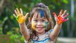 © rabbit75_fot - Happy little girl playing with paint