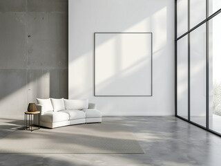 Canvas Print - Bright studio corner embodies minimalist design with white walls