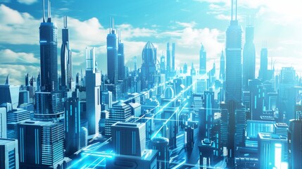 A futuristic city concept is depicted