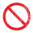 © J Creatives - Forbidden sign in red ink stamp. Vector illustration of the forbidden empty template crosser out prohibit caution circle.