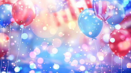 Wall Mural - a colorful background with many balloons and stars