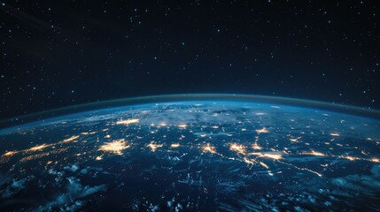 Wall Mural - Earth at Night from Space
