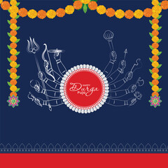 Navratri and Happy durga puja festival Poster