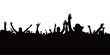 © redranger - audience concert silhouette. people crowd in festival icon, sign and symbol.