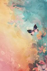 Wall Mural - Abstract background template with butterfly for presentation, poster, wallpaper design.