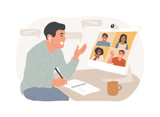 Wall Mural - Online discussion isolated cartoon vector illustrations.