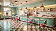 © wasan - Old-fashioned ice cream parlor with vintage decor and retro furniture, retro, ice cream, shop, interior