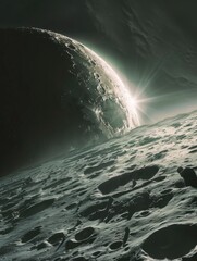 Wall Mural - moon surface view