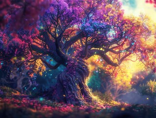 Poster - Tree in Colorful Forest