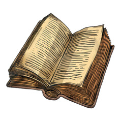 Wall Mural - Open Book Illustration.