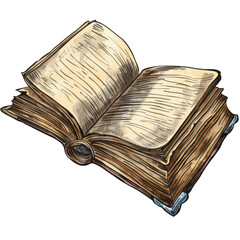 Wall Mural - Open Book Illustration.