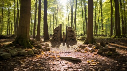 Wall Mural - forest in the morning.