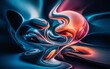 © Amjad - Dynamic Abstract 3D Render with Flowing Blue, Orange, and Pink Metallic Shapes for Modern Backgrounds