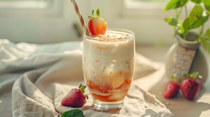 Poster - Alcohol Free Mocktail Featuring Soda Cream and Non Dairy Creamer