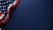 © Ramzan - plain navy blue background with a USA flag theme in the corner and copy space for text on the bottom