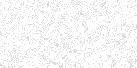 Wall Mural - Vector geography landscape Topo contour map on white background, Topographic contour lines. Seamless pattern with lines Topographic map. Geographic mountain relief diagram line wave carve pattern.