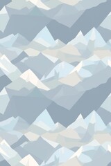 Sticker - A mountain range is shown in a blue and white color scheme