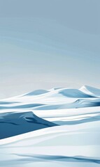 Canvas Print - A snowy mountain range with a blue sky in the background