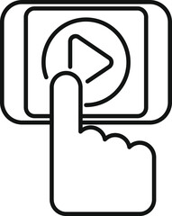 Poster - Simple icon depicting a finger about to press the play button on a smartphone