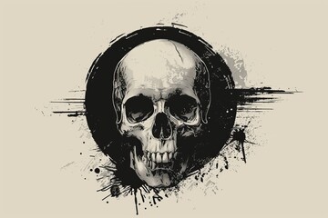Sticker - A skull with a black background