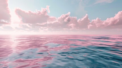 Wall Mural - Tranquil pink ocean Serenity and calm backdrop Soft texture and wallpapers