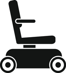 Sticker - Black silhouette of an electric wheelchair, highlighting its role in enhancing mobility