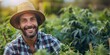 © Anastasiia - Joyful marijuana farmer protecting his valuable crop with care and pride. Concept Agricultural Practices, Cannabis Cultivation, Farming Practices, Legalization of Marijuana, Crop Protection