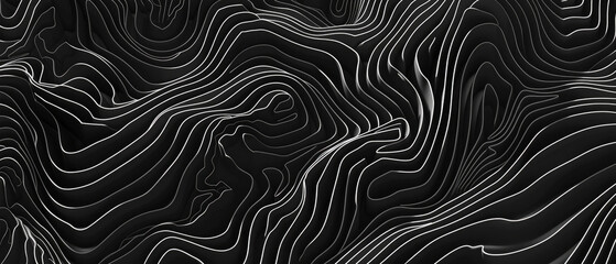 Wall Mural - Abstract black white texture background illustration, overlapping paper layers, curves, waves structure