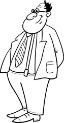 Wall Mural - funny cartoon man or businessman character coloring page
