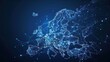 © Zidan - Western Europe map illustration with abstract digital background, concept and global network connectivity with cyber technology. Ai generated