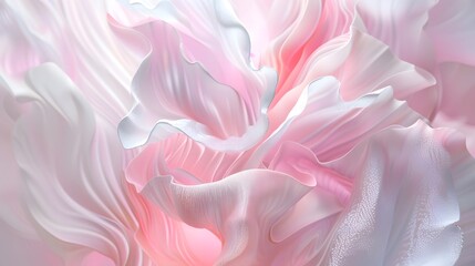 abstract background characterized by intricate wavy patterns of close-up of petals,accentuating organic beauty ,elegant curves,in pink and white tones,concept of web design, marketing presentations