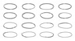 © Vector Tradition - Oval sketch, black line ellipse doodle drawings. Isolated vector set of hand drawn scribble ovals, bubbles to elongated circular forms. Handwriting outline frames or borders for text highlighting