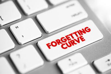 Wall Mural - Forgetting Curve - the decline of memory retention in time, text concept button on keyboard