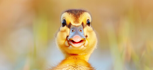 cute yellow duckling on soft background