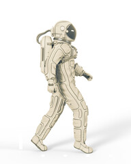 Sticker - astronaut is walking on side view