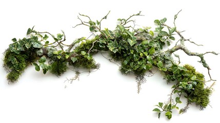 Wall Mural - Twisted Wild Creeper vines, a collection of chaotic jungle growth with moss