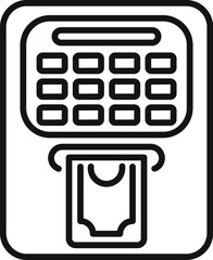 Poster - Atm cash machine is withdrawing money banknote finance icon outline