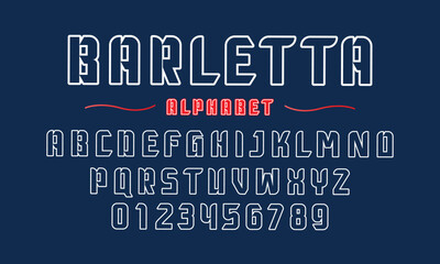 Wall Mural - Editable typeface vector. Barletta sport font in american style for football, baseball or basketball logos and t-shirt