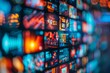 © Elmira - Close-up of TV screen with diverse content and streaming icons in vibrant colors, showcasing modern media options
