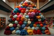© Michael - huge mountain of colored balls of wool for needlework